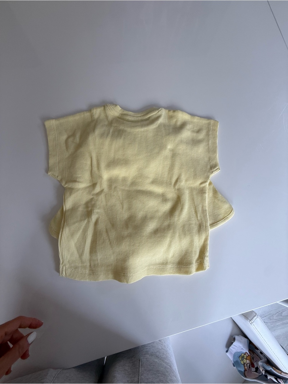 NWT Zara Kids Pastel Yellow Ribbed Tee & Shorts Set - Picture 3 of 6